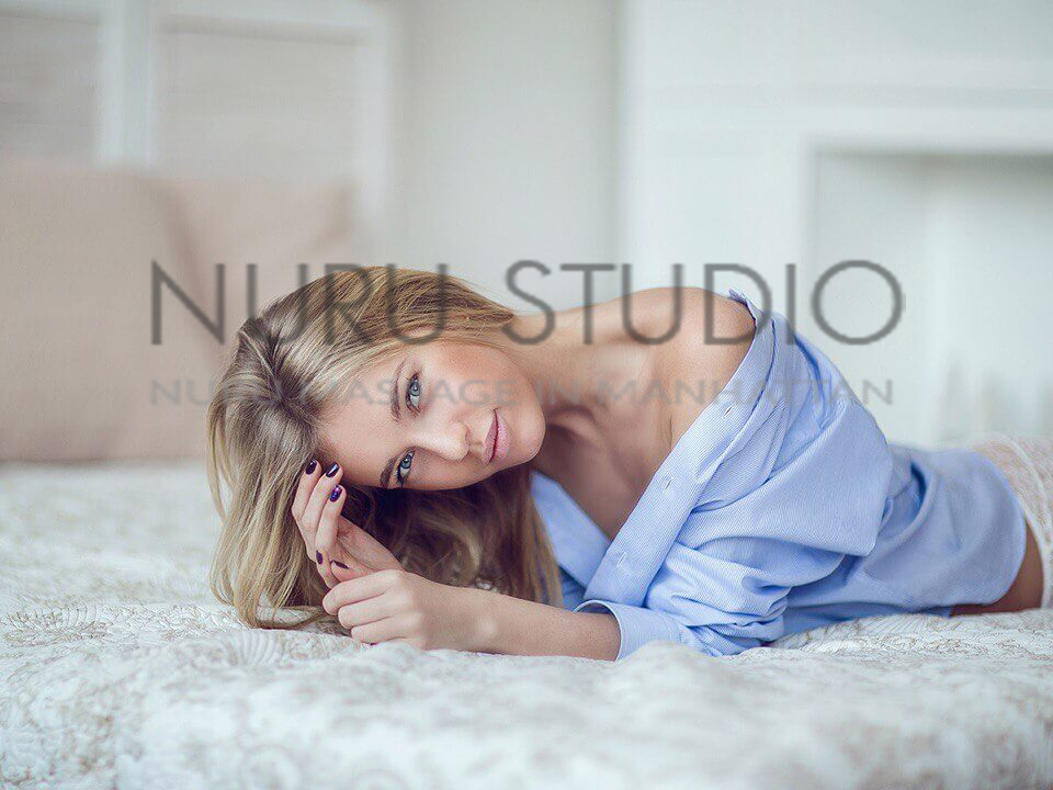 Gwen providing B2B slide massage in Manhattan NYC at Nuru Studio
